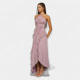 Iris - Lilac Ruffled Midi Dress