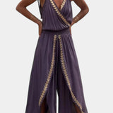 Donatella Jumpsuit with Gold Details and Wide Leg