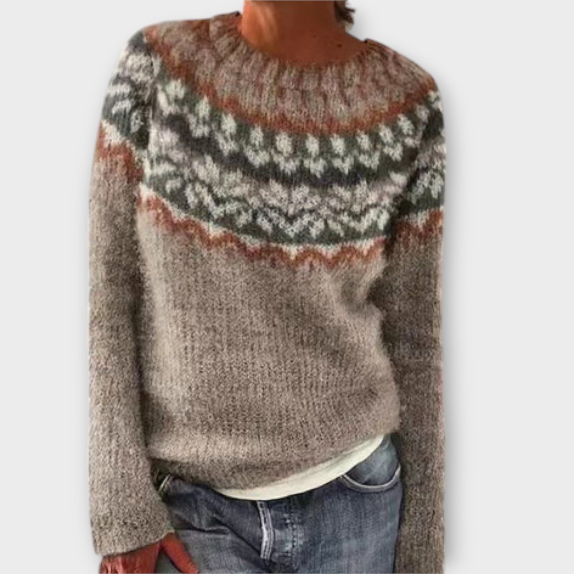 Vintage camisola de malha para mulheres