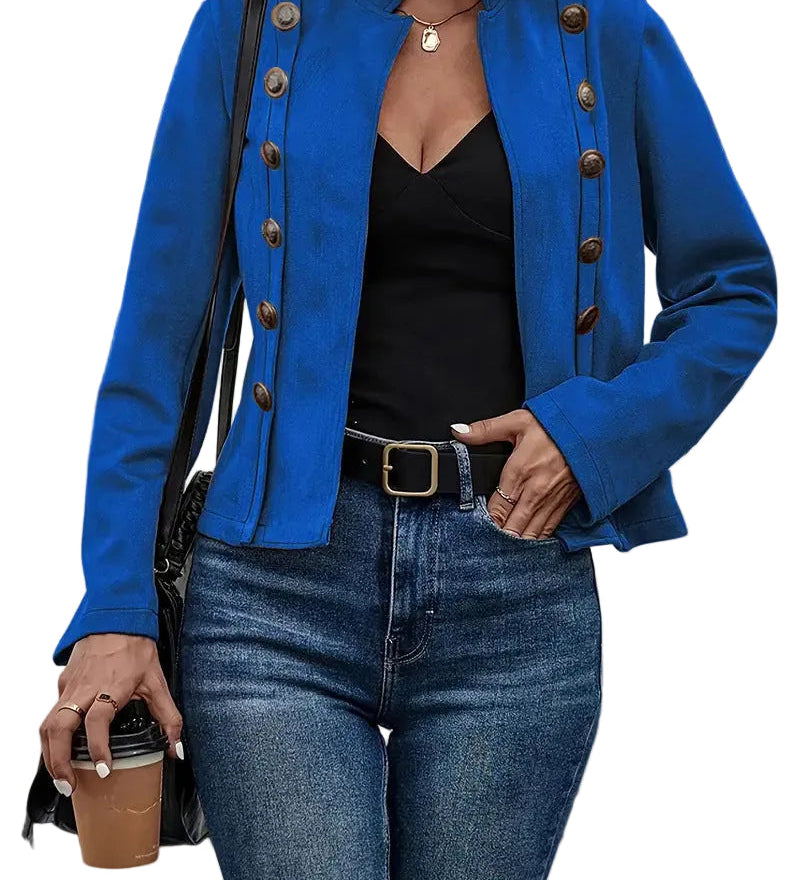 Daniela - Retro Suede Double-Breasted Jacket