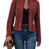 Daniela - Retro Suede Double-Breasted Jacket