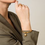 Bracelete Dourado em Formato de Coração