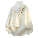 Aurelia camisola de malha com gola de cachecol