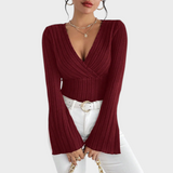 Audrie | Blouse com decote em V e manga à sino