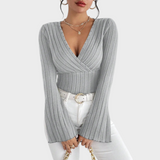 Audrie | Blouse com decote em V e manga à sino
