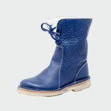 Botas de couro impermeáveis com forro de lã