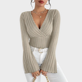 Audrie | Blouse com decote em V e manga à sino