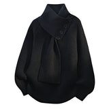 Aurelia camisola de malha com gola de cachecol