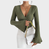 Audrie | Blouse com decote em V e manga à sino