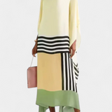 Elenora Kaftan with Geometric Pattern, Loose Fit, and Butterfly Mesh Fabric