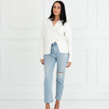 Clara - Casaco com Padrão Ondulado (Wave Cardigan)
