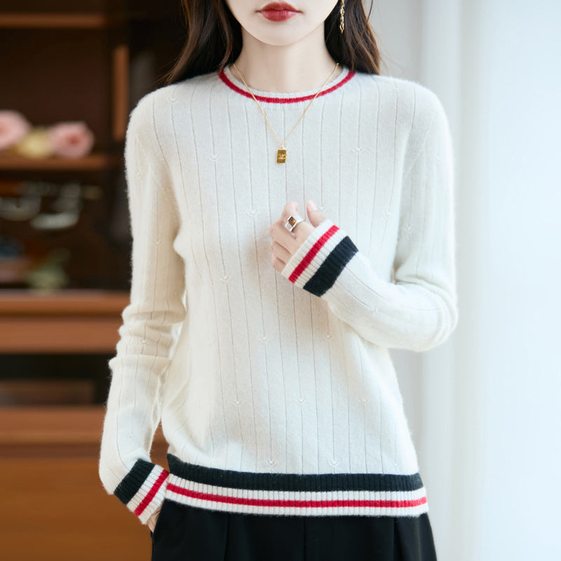 Camisola de caxemira de malha Preppy
