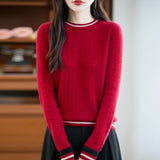 Camisola de caxemira de malha Preppy