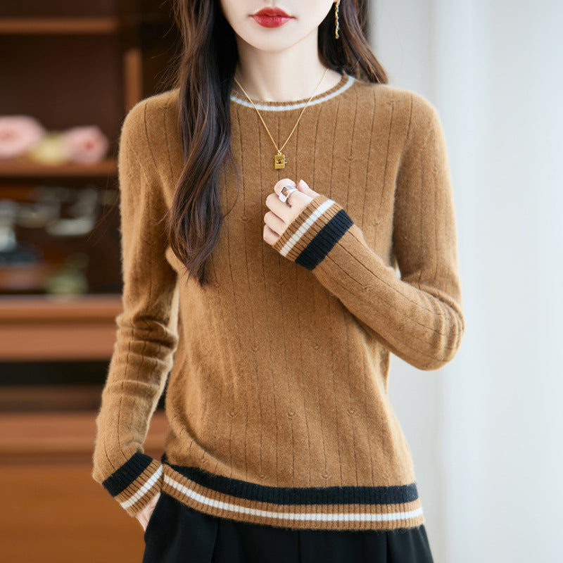 Camisola de caxemira de malha Preppy