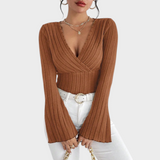 Audrie | Blouse com decote em V e manga à sino