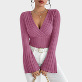 Audrie | Blouse com decote em V e manga à sino