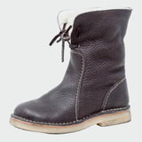 Botas de couro impermeáveis com forro de lã