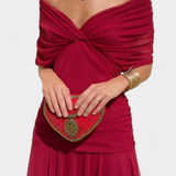 Alondra Long Dress with Floral Fancy Design and Neckline