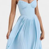 Seraphina Plissé Strapless Bustier Dress