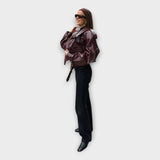 Leather Jacket with Belt and Modern Detail