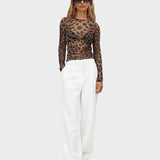 Sharpey | Transparente Top com Padrão Leopardo