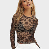 Sharpey | Transparente Top com Padrão Leopardo