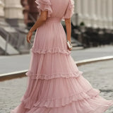 Glykeria | Light Pink Elegant Maxi Wedding Dress