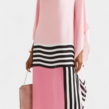 Elenora Kaftan with Geometric Pattern, Loose Fit, and Butterfly Mesh Fabric