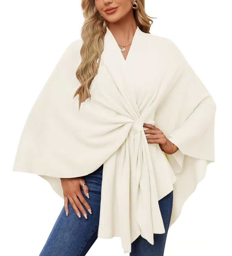 Maegan | Elegante xale tipo poncho com design frontal macio e aberto