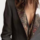 Gemma | Blouse com estampado floral vintage e contraste