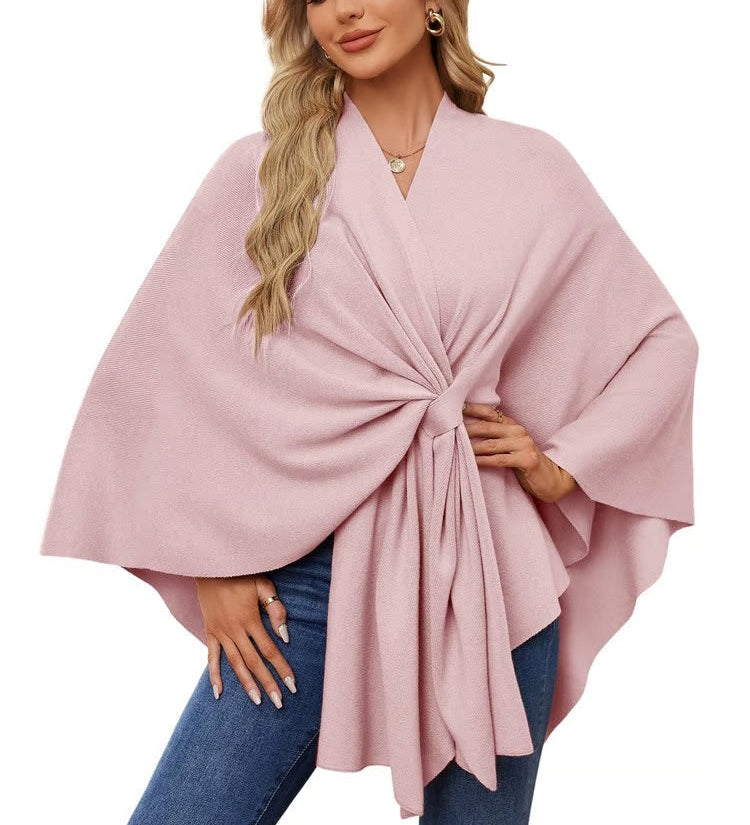 Maegan | Elegante xale tipo poncho com design frontal macio e aberto
