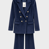 Dimitra | Double-Breasted Velvet Jacket Set