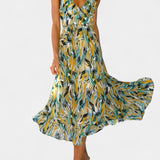 Fiona Vibrant Pattern Midi Dress