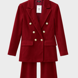 Dimitra | Double-Breasted Velvet Jacket Set
