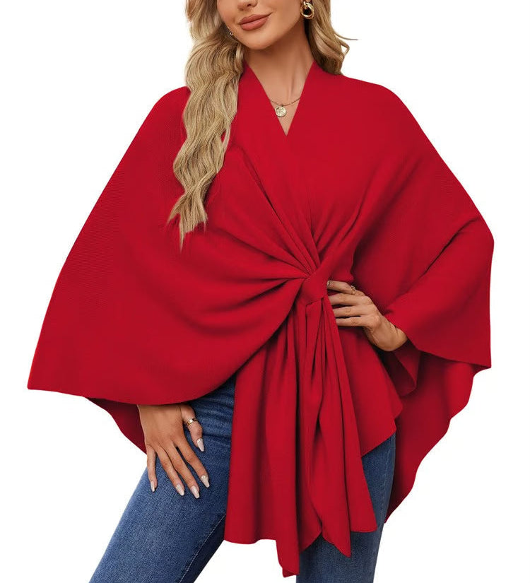 Maegan | Elegante xale tipo poncho com design frontal macio e aberto