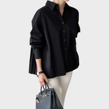 Jackielyn | Elegant Pleated Solid Color Blouse