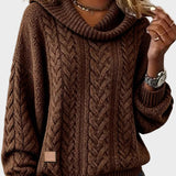 Leslie | Mocha Oversized Πλεκτή Μπλούζα (Plain Knit)