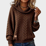 Leslie | Mocha Oversized Πλεκτή Μπλούζα (Plain Knit)