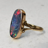 Retro Anel de Opala Cabochão