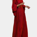 Anelia - Vestido Maxi Geométrico com Decote em V