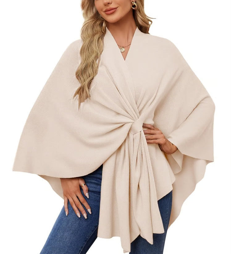 Maegan | Elegante xale tipo poncho com design frontal macio e aberto