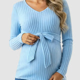 Gloria - Canelado Maternity Top com Laço na Cintura (Tie-Waist Ribbed Maternity Top) --- **Gostaria que traduzisse também a descrição do produto ou que adicionasse palavras-chave para SEO?**