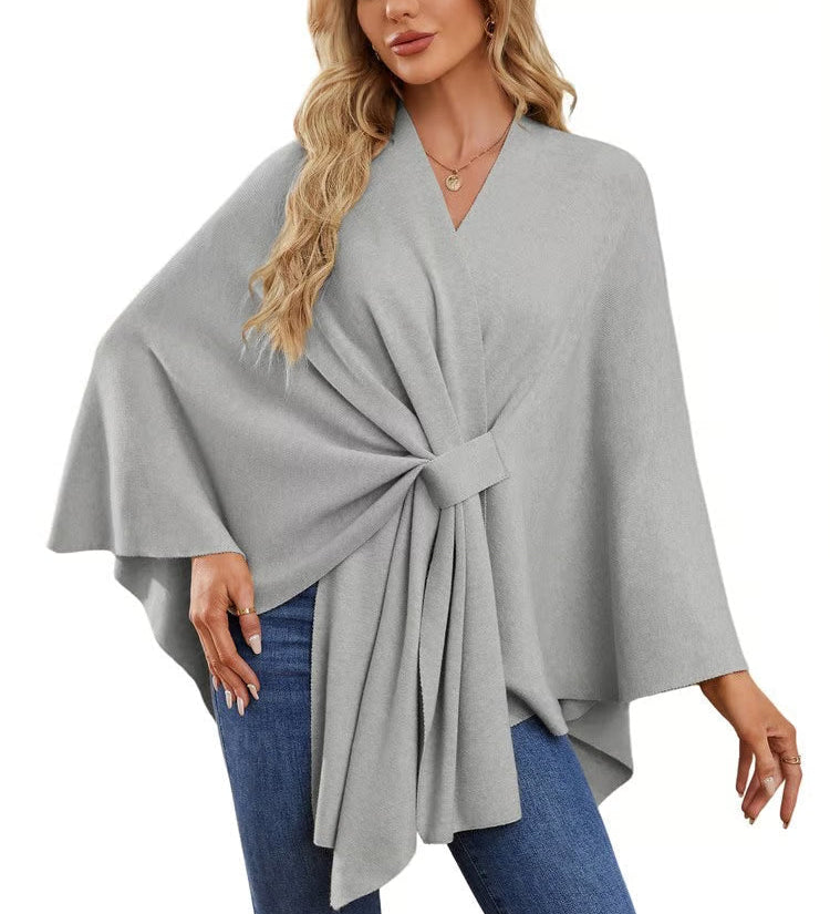 Maegan | Elegante xale tipo poncho com design frontal macio e aberto