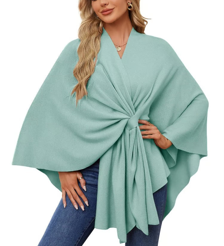 Maegan | Elegante xale tipo poncho com design frontal macio e aberto