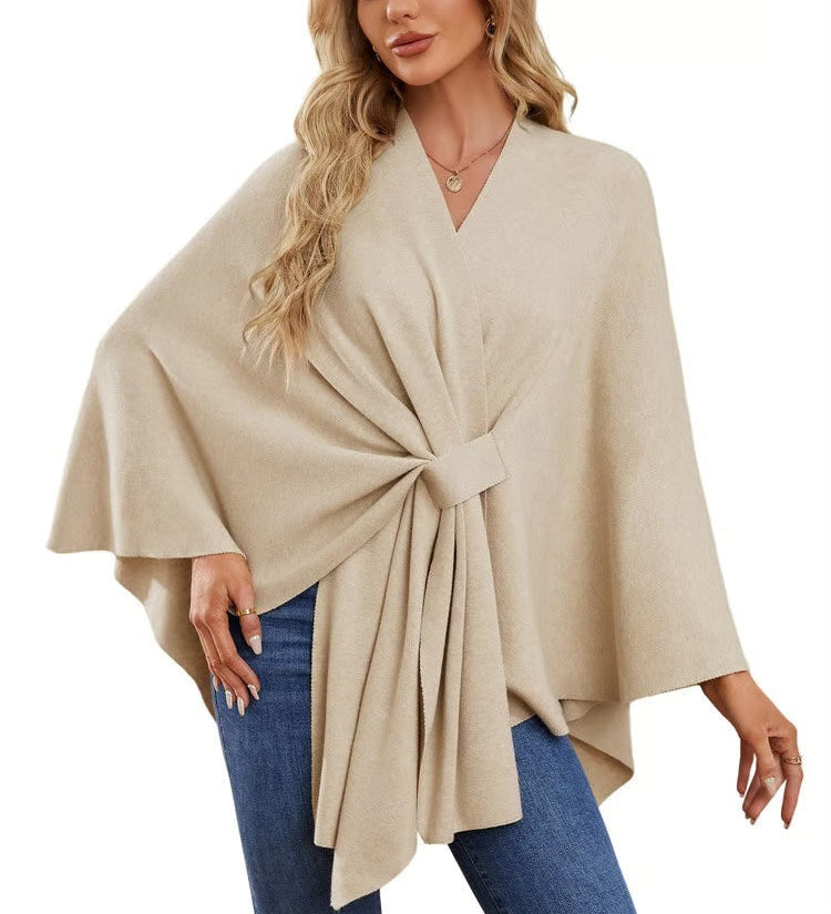 Maegan | Elegante xale tipo poncho com design frontal macio e aberto