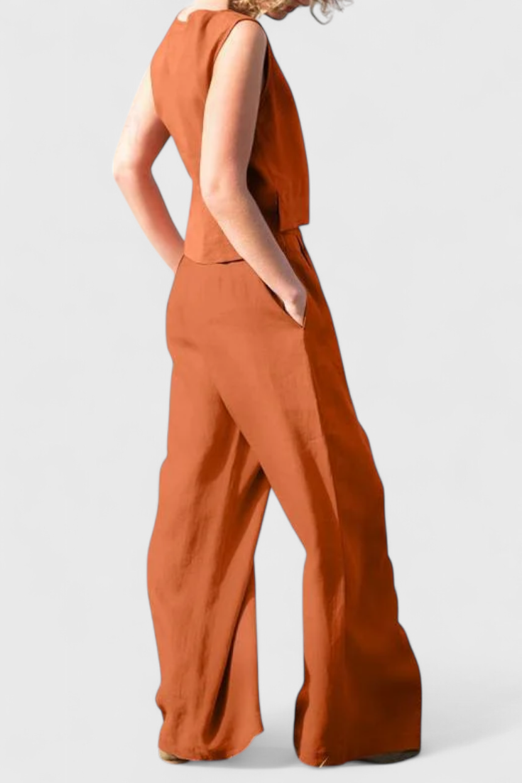 Yvanne Καλοκαιρινό Αμάνικο Vintage Σετ