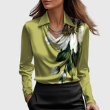 Sylvie - Luxurious sparkle blouse with pleated neck