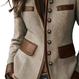 Clarine – Classic Stand-Collar Button Blazer Coat