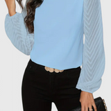 Zara Elegant Blouse with Sheer Sleeves