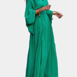 Anelia - Vestido Maxi Geométrico com Decote em V